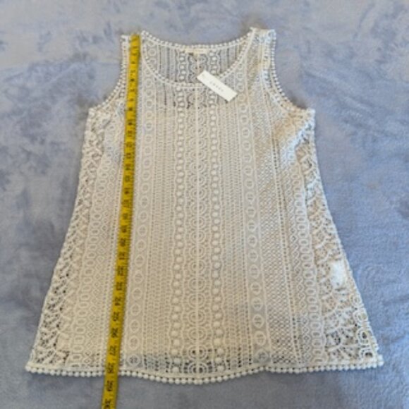 Adiva Women's Lace Tank Top With Spaghetti Strap Camisole Cream New With Tags XL - Picture 5 of 15